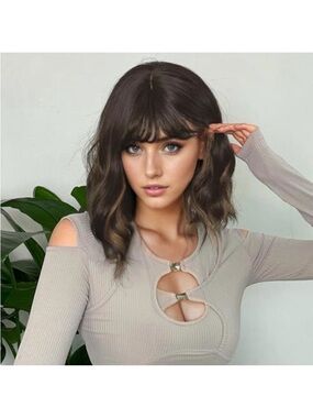 Stylish Chest-Cutout Long Sleeve Top in Taupe